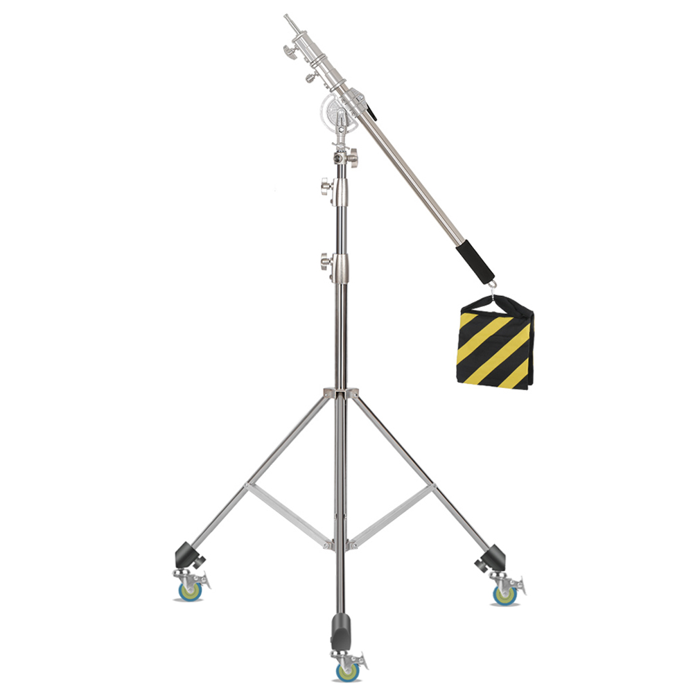 Photography Video Lighting Kit With Adjustable Tripod Stand - SH 2.8M Stainless Steel Light Stand