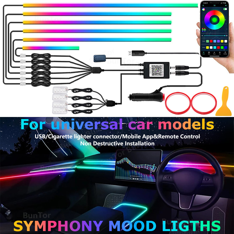 Interior Photography Lighting - Car Ambient Light/64 Colors Acrylic LED