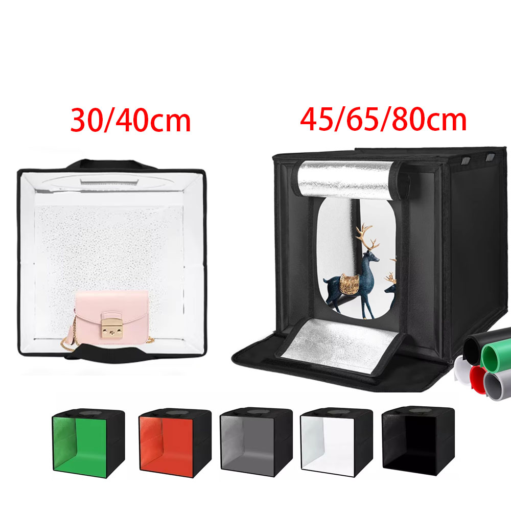 Photography Lighting Kit With Backdrop - 30/40/45 65 80cm Photography Tent Photo