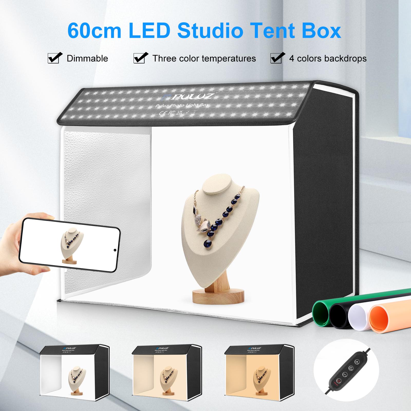 PULUZ 60 x 40cm Photo Studio L - Photography Lighting Kit With Backdrop recension och pris