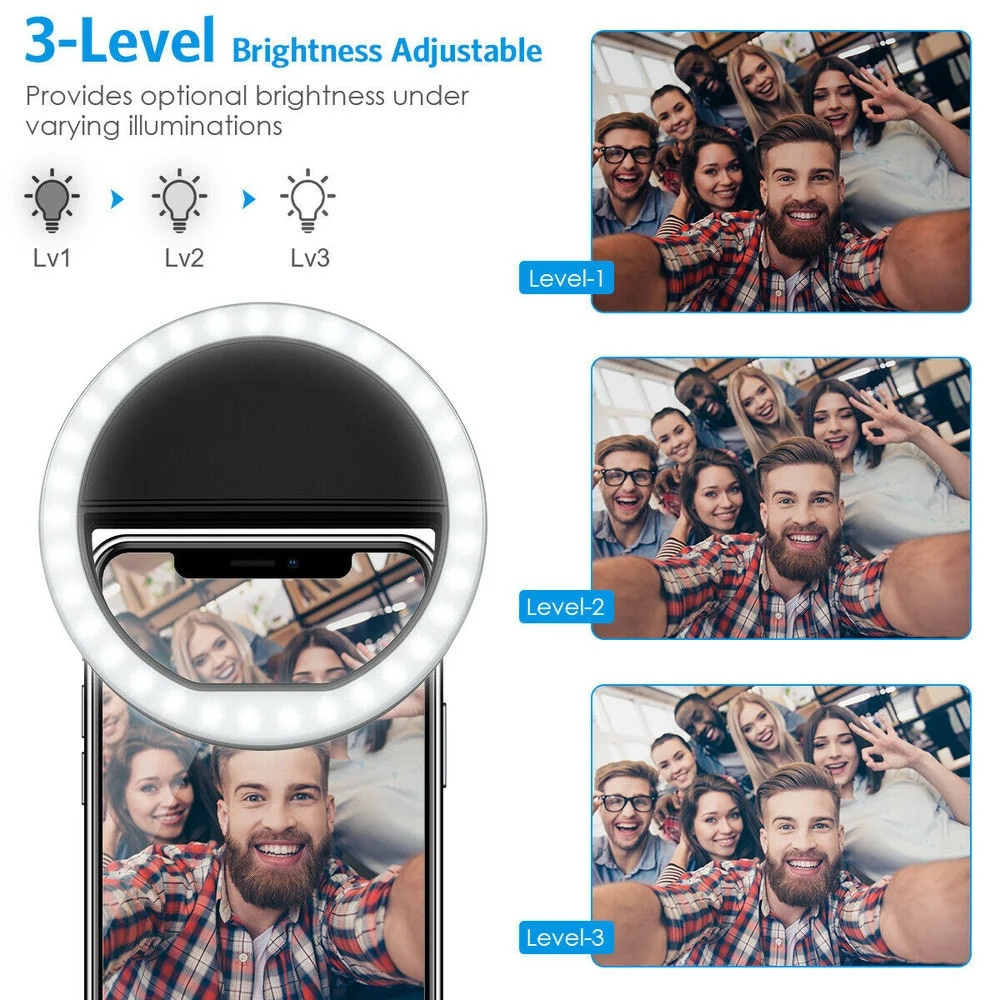 USB Charging LED Selfie Ring L - Stand Lighting Photography recension och pris
