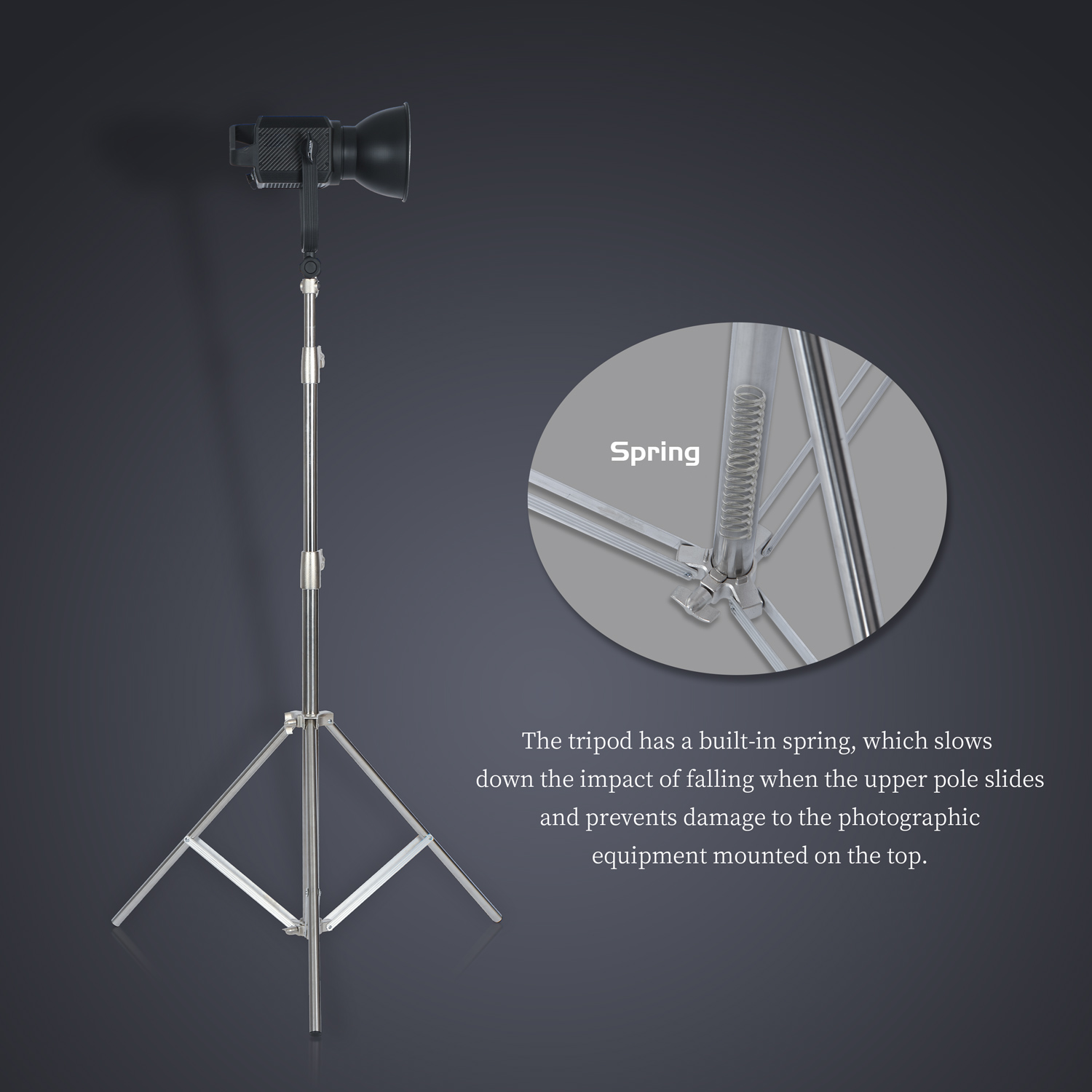 SH 2.8M Stainless Steel Light  - Photography Video Lighting Kit With Adjustable Tripod Stand recension och pris