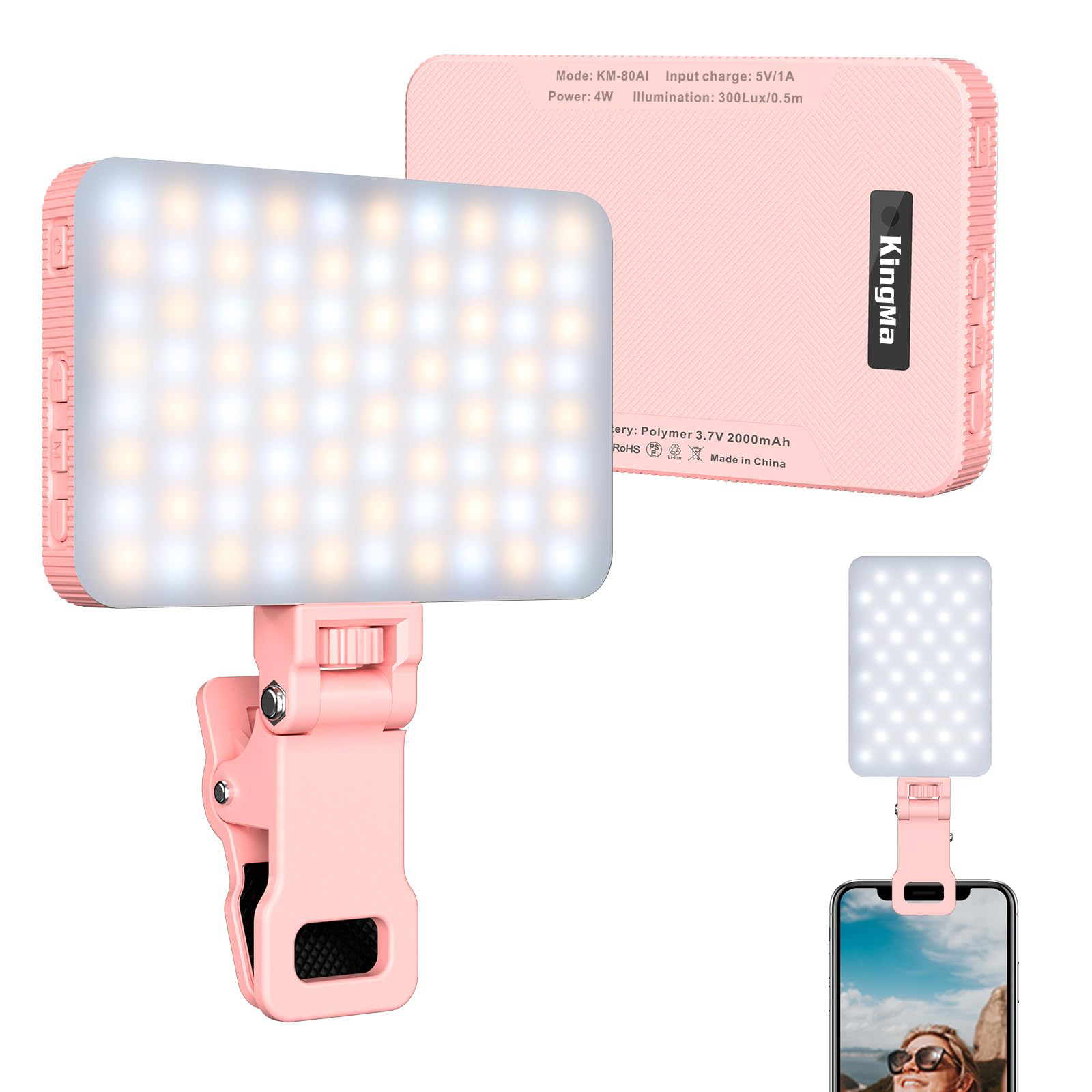 King Ma Pink Rechargeable Self - Makeup Photography Lighting recension och pris