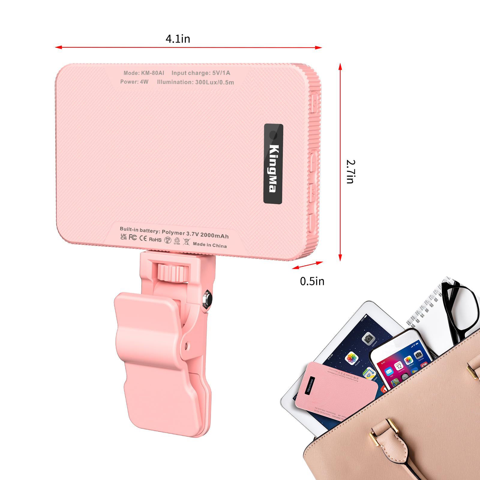 King Ma Pink Rechargeable Self - Makeup Photography Lighting recension och pris