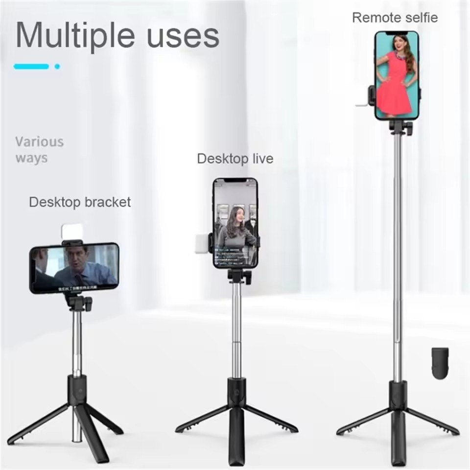 Wireless Bluetooth Selfie Stic - Photography Video Lighting Kit With Adjustable Tripod Stand recension och pris