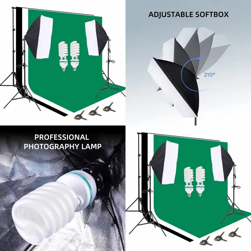 1 Photo Studio Equipment 2.6*3 - Photography Lighting Kit With Backdrop recension och pris