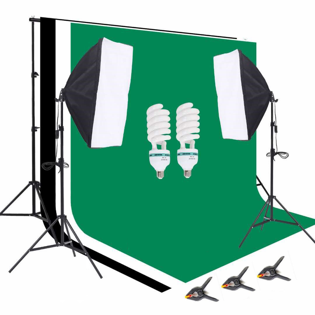 1 Photo Studio Equipment 2.6*3 - Photography Lighting Kit With Backdrop recension och pris