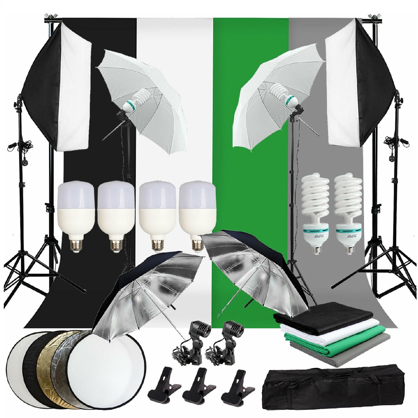 Gold Seller Full Set Photograp - Photography Lighting Kit With Backdrop recension och pris