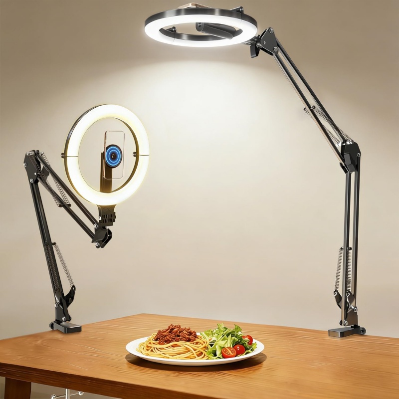 Magnetic Overhead Phone Mount  - Photography Video Lighting Kit With Adjustable Tripod Stand recension och pris