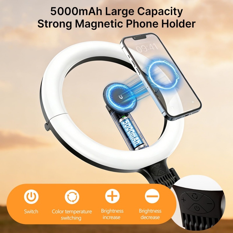 Magnetic Overhead Phone Mount  - Photography Video Lighting Kit With Adjustable Tripod Stand recension och pris