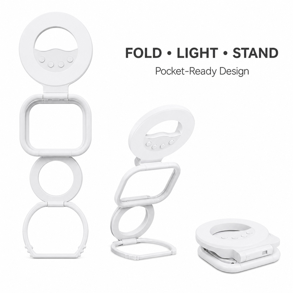 Foldable Magnetic Phone Fill L - Stand Lighting Photography recension och pris